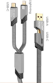בוקסטייל כבל טעינה תואם Type-C/iPhone/Android (כולל DATA במצב C-C) דגם 5305