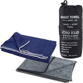 בוקסטייל מגבת הפלא MicroFiber 140x70 אנטיבקטריאלית אפורה 2321