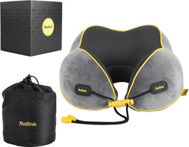 בוקסטייל כרית לצוואר Ergonomic Memory Foam אפורה בנרתיק 1800
