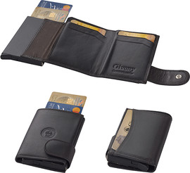 בוקסטייל ארנק בטיחות NFC+RFID עור האנטר חום 9.5x7ס"מ GV-4426