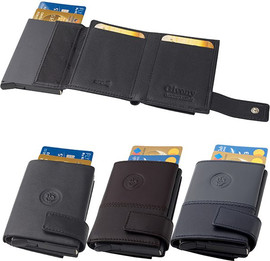 בוקסטייל ארנק בטיחות NFC+RFID עור חום/מוקה 9.5x7 שולף כ. אשראי GV-4939