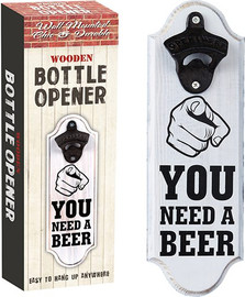 בוקסטייל פותחן בקבוקים על לוח לבן You Need a Beer מחובר לקיר 4477