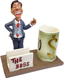 בוקסטייל מעמד שולחני THE BOSS עם כוס לעטים וכ' ביקור 16x9ס"מ 3858
