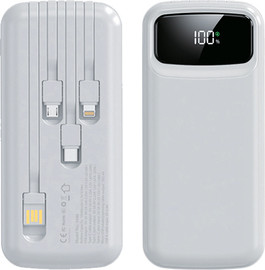בוקסטייל פאוור בנק 10,000mAh טעינה 3.0A עם 4 כבלים מובנים – דגם 5446