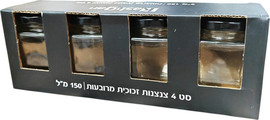 בוקסטייל רביעיית צנצנות זכוכית מרובעות 150 מ"ל