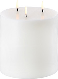 מלח הארץ נרות LED pillar candle triple flame - Nordic white