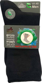 ליברטי גרביים לחולי סכרת ללא תפרים, מונע לחצים וסימני לחץ על עור הרגל, בצבע שחור