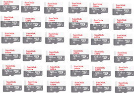SanDisk כרטיס זיכרון 45 יחידותSanDisk Ultra microSDHC 128GB 100MB/s