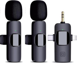 link master זוג מיקרופונים אלחוטיים דש בלוטוס חיבורים AUX+TYPE C+ IPHONE
