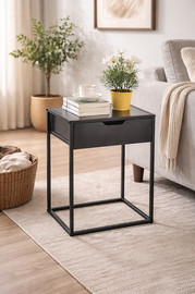 Vedro שידת צד מתכת BLACK LINE עם מגירה