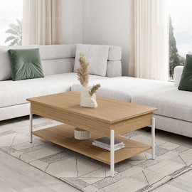 DUPEN שולחן סלון נפתח עם אחסון במידה 100X50X45H ס"מ