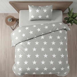 winstore מצעים יחיד STARS - אפור בהיר 200x90