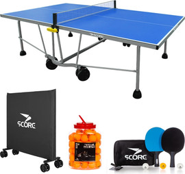 winstore סט שולחן פינג פונג חוץ + כיסוי + ערכת PRO + דלי 60 כדורים - SCORE