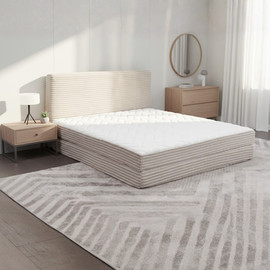 Tranquila מיטה זוגית Cozy מרופדת 200x180 בצבע שמנת