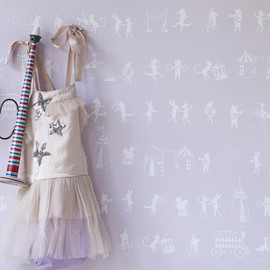 Hibou Home טפט - מצעד החיות - ורוד