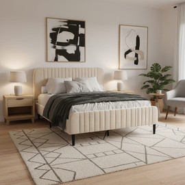 Dream Home מיטה זוגית דגם: סוונה צבע בז' מידה 160*200 ס"מ