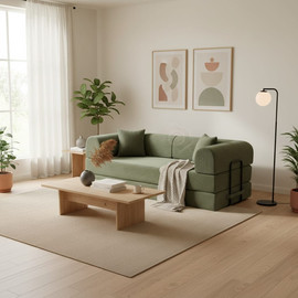 Dream Home ספת אירוח מעוצבת נפתחת למיטה זוגית דגם סורנטו - ירוק