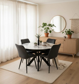 Dream Home פינת אוכל נפתח מעוצב כולל 4 כיסאות דגם רפאלו - שיש לבן