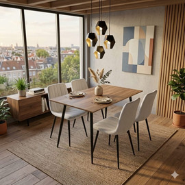 Dream Home סט פינת אוכל נפתח צבע אגוז דגם Gol