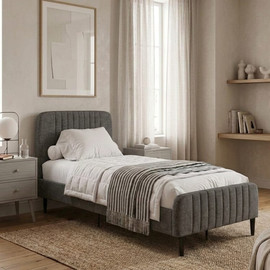 Dream Home מיטת נוער יחיד 80×190 ס"מ כולל מזרון גובה 20 ס"מ דגם סוונה - אפור