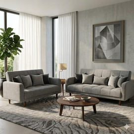 Dream Home סט ספות 3+2 דגם קזנס - אפור
