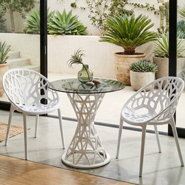 Dream Home פינת ישיבה זוגית מונובלוק שולחן וזוג כיסאות דגם עדן - לבן