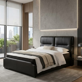Dream Home מיטה זוגית במגוון גדלים צבע שחור דגם סקיי - 160