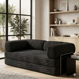 Dream Home ספת אירוח בד קורדוי נפתחת למיטה זוגית ענקית דגם Bono