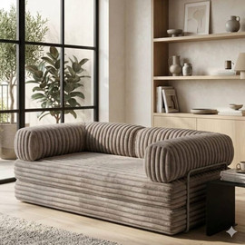 Dream Home ספת אירוח בד קורדוי נפתחת למיטה זוגית ענקית דגם Bono
