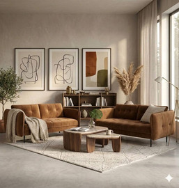 Dream Home מערכת ישיבה 3+2 דגם שיק - חום חמרה