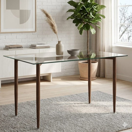 Dream Home שולחן אוכל מעוצב פלטה זכוכית רגליים דגם גרין