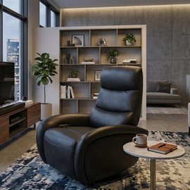 Dream Home כורסת טלוויזיה מעור חשמלית עם מנגנון נדנוד חשמלי וטעינת לנייד דגם Canon - שחור