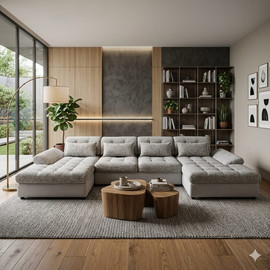Dream Home סלון מתכוונן מפואר פינתי בצורת ח דגם Daxy