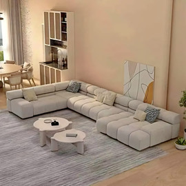 Dream Home סלון פינתי רביצה מפואר צורת ח דגם בוגאטי - בז׳