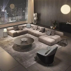 Dream Home סלון פינתי רביצה מפואר צורת ח דגם בוגאטי - אפור