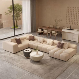 Dream Home סלון רביצה מפואר פינתי בצורת ח דגם ויולטה - בז׳