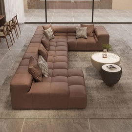 Dream Home סלון רביצה מפואר פינתי בצורת ח דגם ויולטה - חום