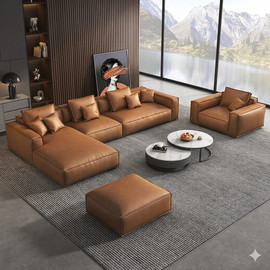 Dream Home סט ספות רביצה דגם וואסטרן - חום חמרה