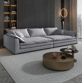 Dream Home ספת רביצה גדולה מפנקת נוחות מקסימלית דגם סופט צבע אפור בהיר - 400