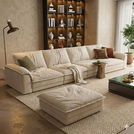 Dream Home ספת רביצה כולל הדום נוחות מקסימלית דגם פיקוס צבע בז׳ - 400