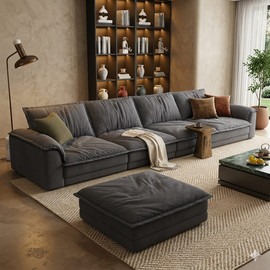 Dream Home ספת רביצה כולל הדום נוחות מקסימלית דגם פיקוס צבע אפור - 400