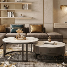 Dream Home זוג שולחן פורצלן מעוצבים כולל מגירה דגם אלינוי