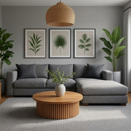 Dream Home סלון רביצה פינתי דגם בליק צבע אפור - 260*160