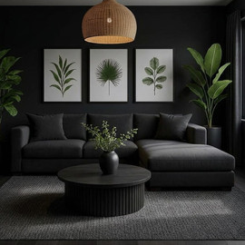 Dream Home סלון רביצה פינתי דגם בליק צבע שחור - 300*200