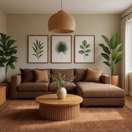 Dream Home סלון רביצה פינתי דגם בליק צבע חום - 260*160