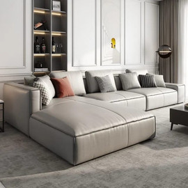 Dream Home סלון פינתי מעוצב מדמוי עור משובח דגם ולנסיה צבע אפור - 320*200