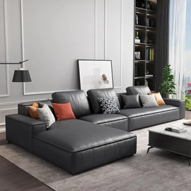 Dream Home סלון רביצה פינתי מדמוי עור משובח דגם פיירבורג צבע אפור - 360*200