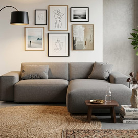 Dream Home סלון רביצה פינתי דגם ניר צבע אפור כהה - 280*180