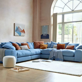 Dream Home סלון פינתי ענקי פוך נוצות כולל הדום דגם אינדיאנה