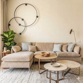 Dream Home סלון פינתי דגם פורטו צבע בז׳ - 260